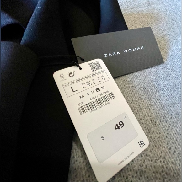 Zara Elegant Black Choker Cut Out Top Long Sleeve V-Neck Top NWT - Picture 10 of 13